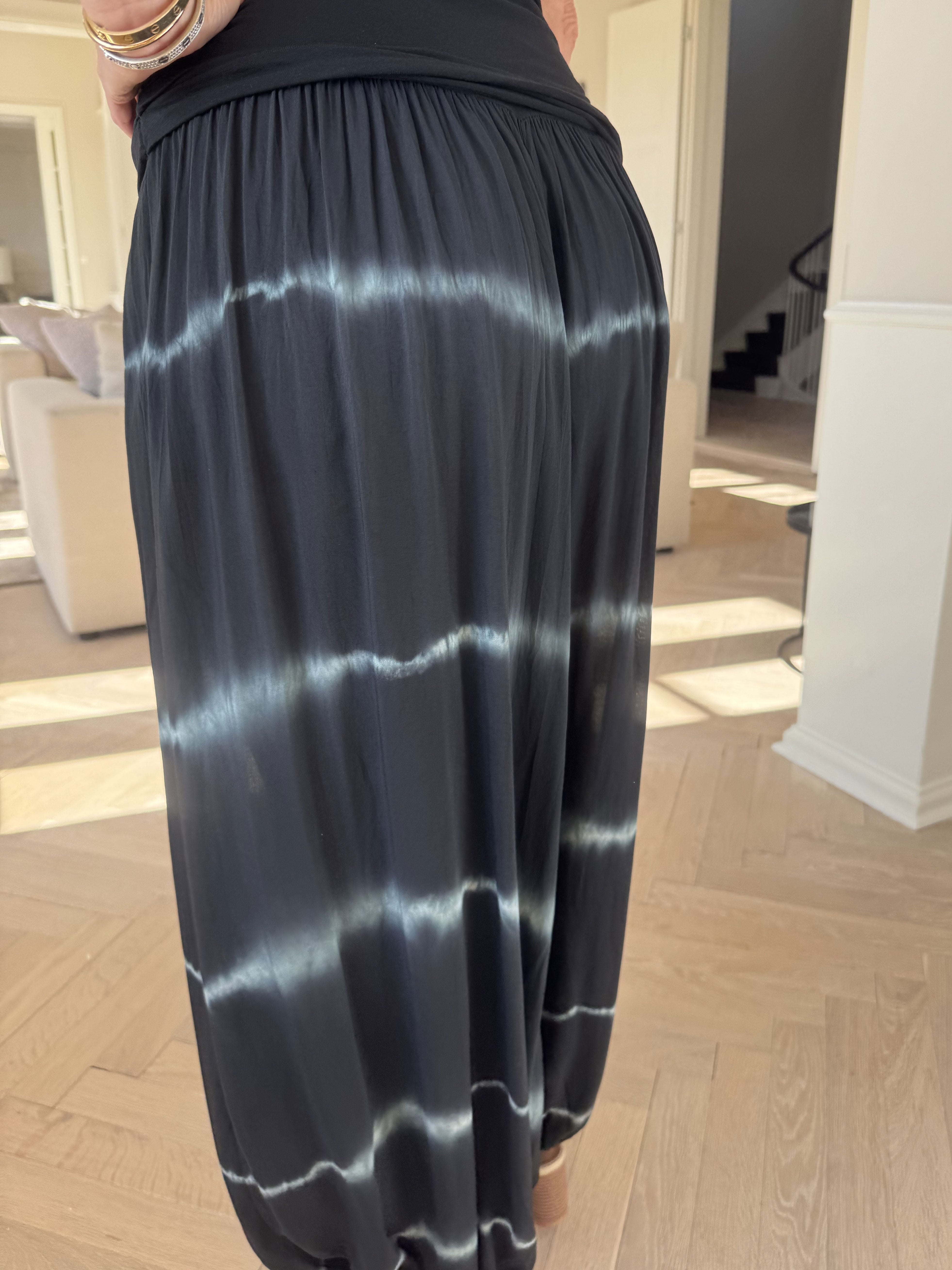Drew Stripe - Bohemiska byxor i ljus viskos